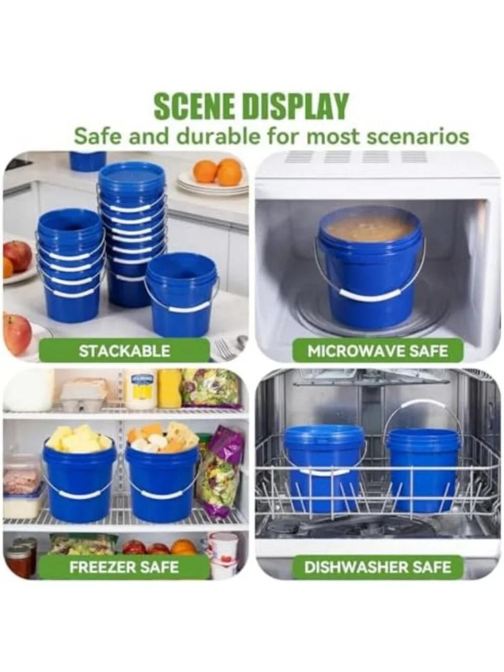 20 Mini Plastic Buckets with Lids & Handles - Small Food Storage & Party Favors